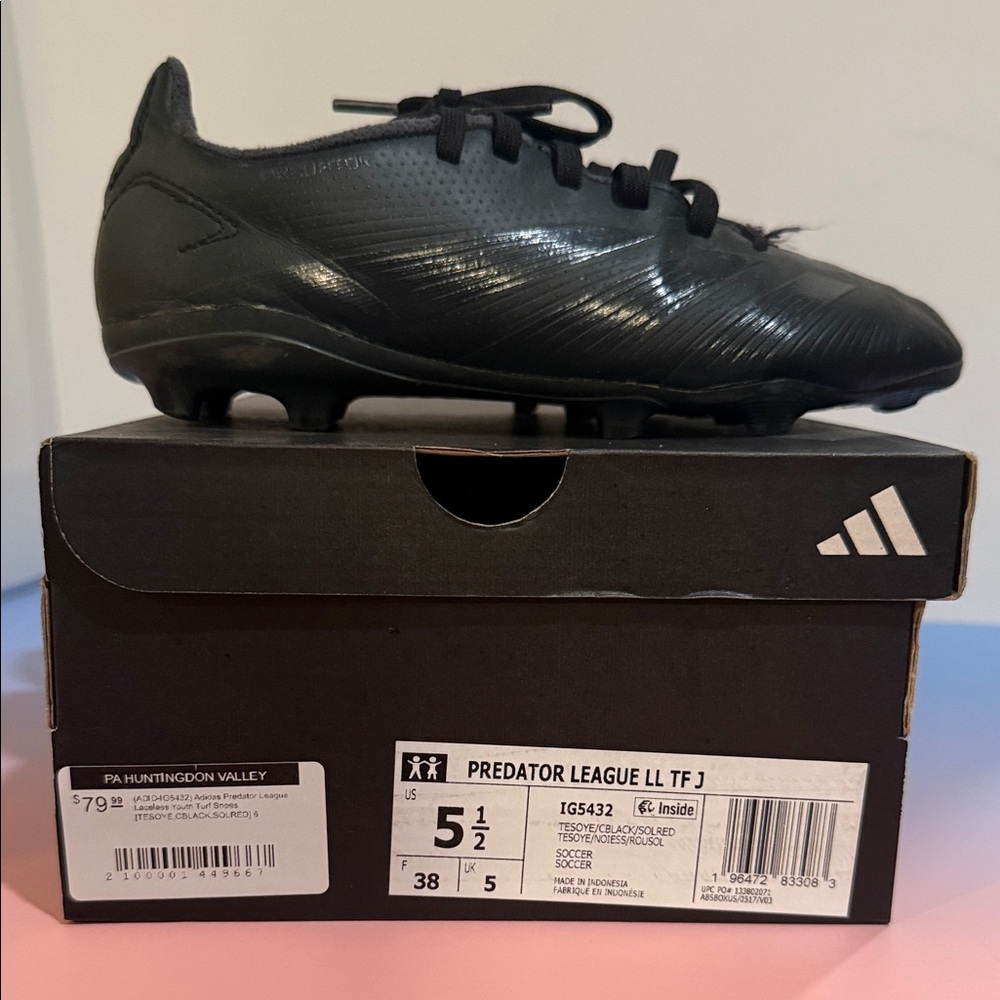 adidas Black Boys Soccer Turf Shoes